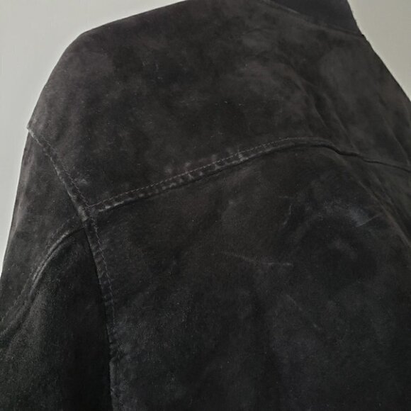 BOEING black suede aviator bomber jacket men's size L - Picture 13 of 15